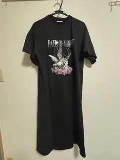 jouetie シアーレイヤードTワンピース ブラック マキシ丈 ワンピ 黒