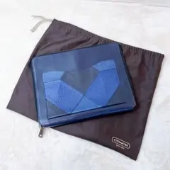 COACH コーチ クラッチバッグ セカンドバッグ メンズ ネイビー レザー