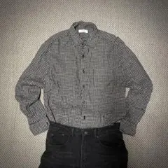 新品　UNIQLO ギンガムチェック リネンシャツ L