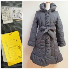 タグ付き Provador エレガント　女優襟　ダウンコート　ウエストリボン