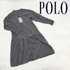 【新品】POLO チェック ワンピース マタニティ授乳服 M 産前 産後 前開き