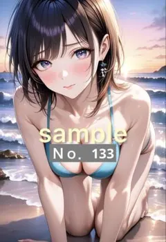 AI美少女 イラスト A4 高精細 光沢紙 アニメ風ポスター Ｎｏ．133