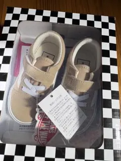 VANS ベージュ スニーカー マジックテープ　13cm 新品未使用　タグ付き