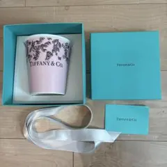 ティファニー　Tiffany & Co. 花柄ピンク　コーヒーカップ