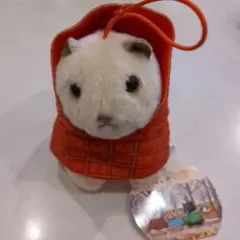 ハムスター ぬいぐるみ 赤オレンジチェック