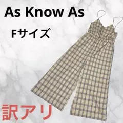 訳アリM354 As Know As サロペット　チェックウエストゴム汚れ有　Fのサムネイル