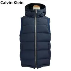 美品Calvin Klein　レディース　ダウンフェザーベスト　M　ネイビー　黒