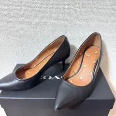 COACH パンプス 黒／茶色 23cm