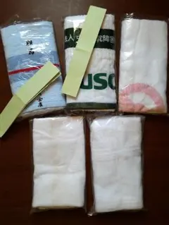 【訳あり】粗品フェイスタオル 白タオル カラータオル 5枚セット ③ 日本製