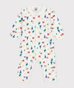 【PETIT BATEAU】プチバトー プリント足なしロンパース
