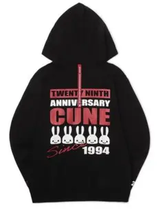 CUNE パーカー 29th ZIP PARKA 新聞 XLサイズ