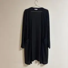 【試着のみ】【夏用】3can4on ロングカーディガン 黒 サイズLのサムネイル