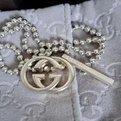 付属品セット】GUCCI インターロッキングG ボールチェーン ネックレス 