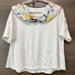 フランシュリッペ　Tシャツ　グレー　オリジナルプリント　リバーシブル襟　Mサイズのサムネイル