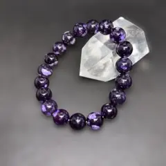 【オススメ】天然石パワーストーン　パープルチャロアイトブレスレット　10㎜