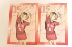 ハイキュー アニメイト　ウィンターフェア ビジュアルカード２枚　 狐爪研磨