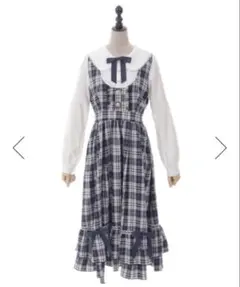 チェックフリルレディワンピース