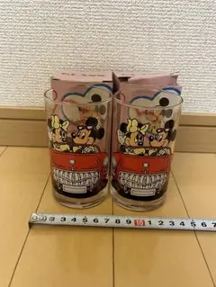 【未使用】ディズニー　ミッキー ミニー ペア　グラス　レトロ