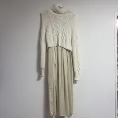 ニット付き キャミソールワンピース