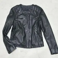 COMPTOIR DES COTONNIERS ノーカラー レザージャケット