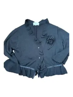 組曲　卒業♡入学　ブラック フリル付きカーディガン