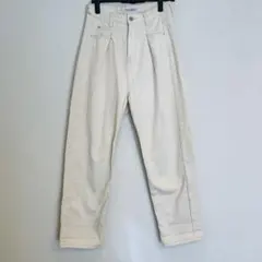 ハイウエスト ワイドパンツ　クラシカルエルフ　オフホワイト　ベージュ　Lサイズ