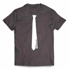 【優良在庫 】ネクタイ 半袖 Tシャツ 騙し絵 プリント キッズ チャコール