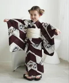 【新品】ニコアンティーク 子供 浴衣3点セット 120cm utatane