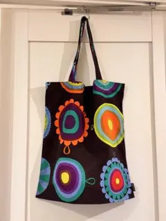 本物✳︎美品marimekko カラフル花柄コットンバッグ