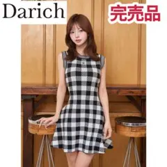 完売品ダーリッチ　DRロゴギンガムニットミニワンピース BLK FREE