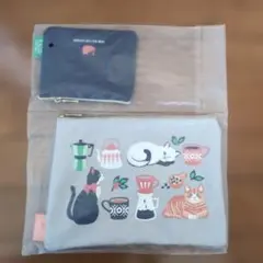 KALDI　猫のポーチ2点セット　新品