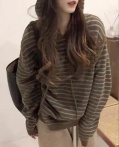 フード付きニット(L)