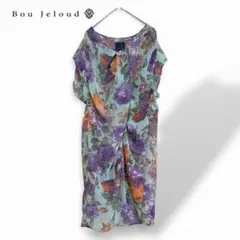 【ブージュルード/ Bou Jeloud】花柄 チュニック ワンピ シアー M