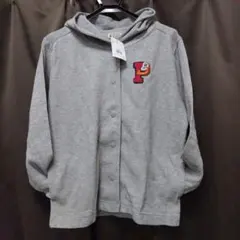 ●rough●ラフ●長袖●パーカー●おばけ●アップリケ●フード付き●グレー●