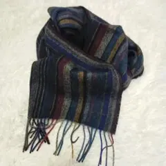 美品　Paul Smith　ポールスミス　マフラー マルチストライプ　暗め　羊毛