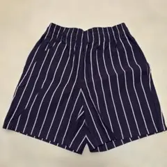 GU ネイビー ストライプ ショートパンツ M