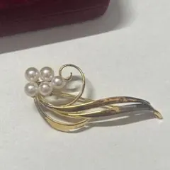 MIKIMOTO ミキモト パール ブローチ 5珠のサムネイル