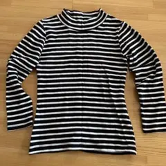 長袖カットソー 120cm 黒白ストライプ　サイズ120