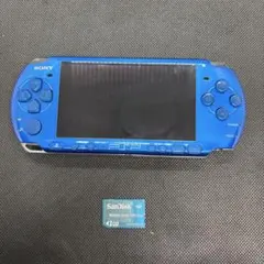 SONY PSP3000 本体 青色 ブルー　メモリースティック付
