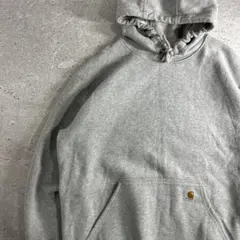 【人気】carhartt 00s パーカー フーディー プルオーバー グレー M