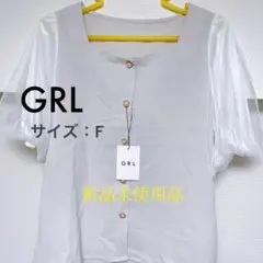 GRL スクエアネック 袖チュールブラウス
