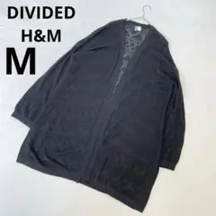 DIVIDED H&M ディバイデッド 長袖 カーディガン 総柄 ブラック Mのサムネイル