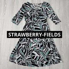 STRAWBERRY-FIELDS ボタニカル リーフ柄 ワンピース S相当のサムネイル
