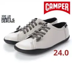 極美品　定番　カンペール　ペウカミ　レザー　スニーカー　24.0　オフホワイト
