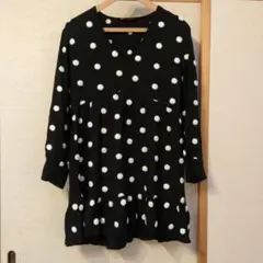 ZARA ドット刺繍 モノトーンチュニック 黒