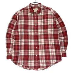 Eddie Bauer 長袖 ネルシャツ チェック柄 レディースM レッド系