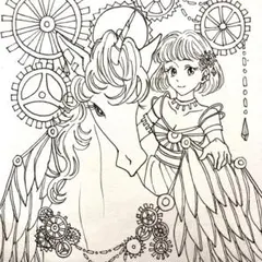 オリジナル・アナログイラスト 一点物×2枚セット ミニイラスト ペン画