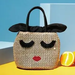 a-jolie フェイスデザイン かごバッグ ナチュラル アジョリーのサムネイル
