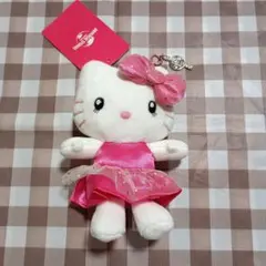 ハローキティ ぬいぐるみキーホルダー ピンクドレス USJ ユニバ 新品 キティ