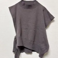 完売品✨SNIDEL【F】スナイデル サイドリボン ニットベスト モカ ブラウン